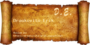 Draskovits Erik névjegykártya