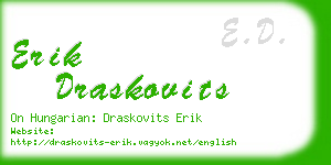 erik draskovits business card